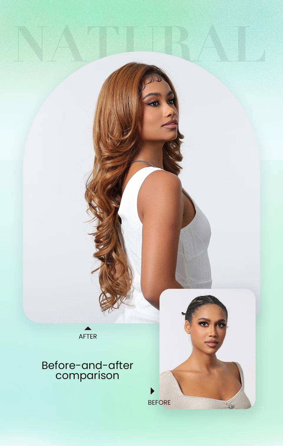 13*6 Lace Front Synthetic Wigs for Black Women Brown Copper 26 Inches Long Wavy Curly Wigs With Baby Hair Natural Hairline Wigs