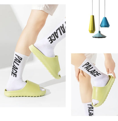 Evshine Women's Coconut Slippers Cloud Thick-soled Sandals Summer Fashion Soft Bottom Men Beach Shoes EVA Non-slip Bath Slides