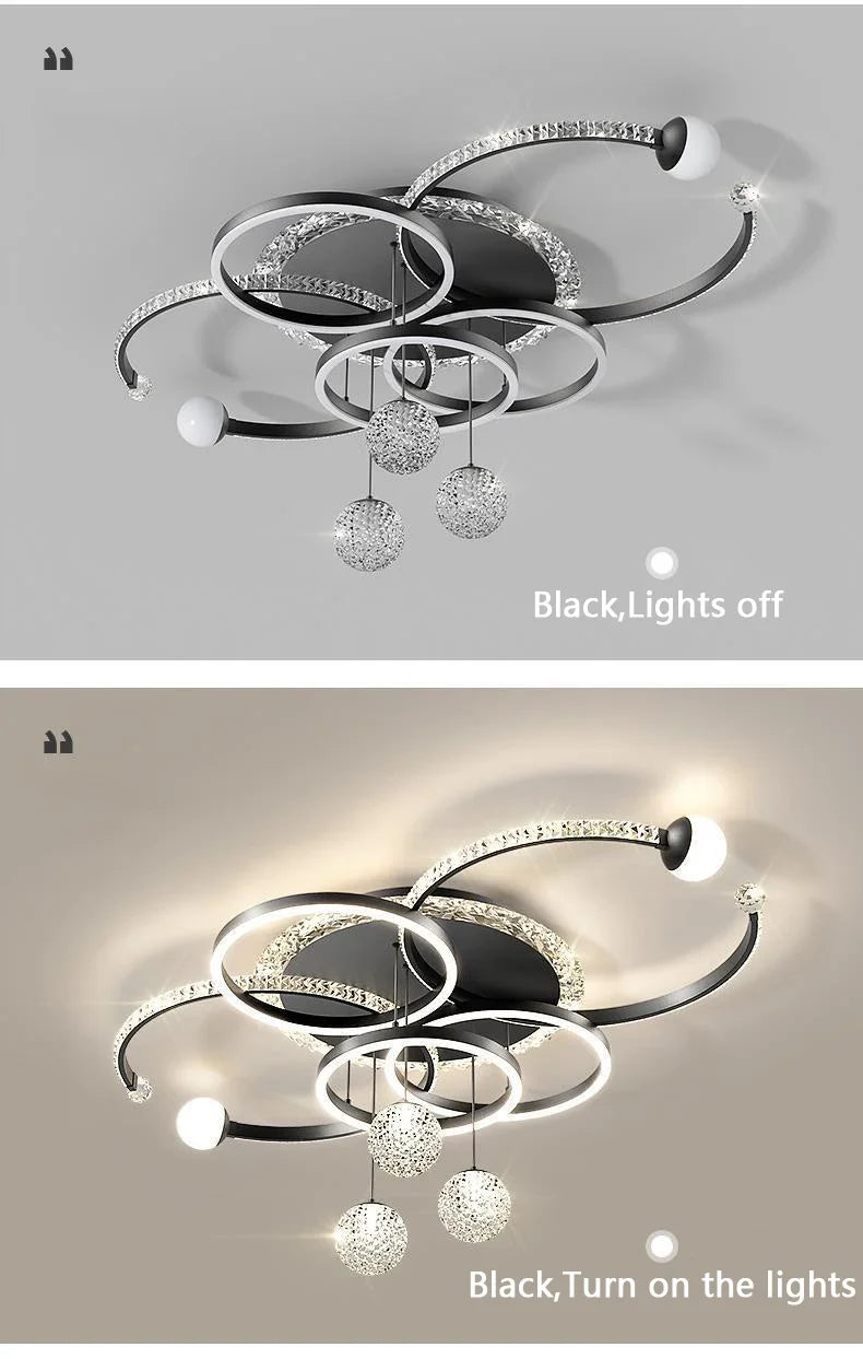 Nordic style eye protection living room light, simple, modern, atmospheric, high-end crystal ceiling light, Guangdong
