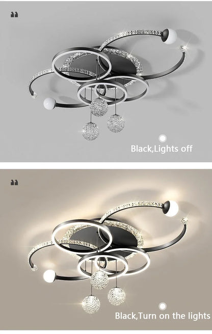 Nordic style eye protection living room light, simple, modern, atmospheric, high-end crystal ceiling light, Guangdong