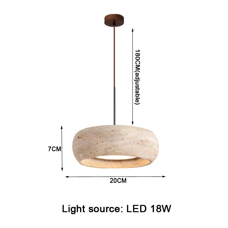 Japanese Wabi Sabi Stone Pendant Lamp for Bedroom Bedside Table Lights Minimalist Island Kitchen Dining Room Hanging Chandeliers