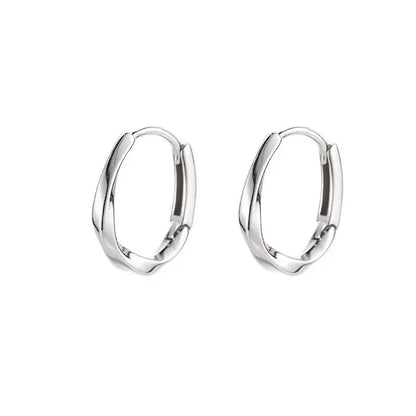 925 Sterling Silver Round Stud Earrings for Women Simple Inlaid Design Hoops Earrings Wedding Party Jewelry Accessories Gifts