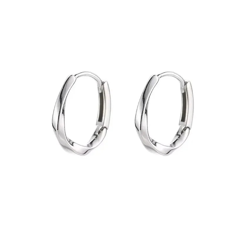 925 Sterling Silver Round Stud Earrings for Women Simple Inlaid Design Hoops Earrings Wedding Party Jewelry Accessories Gifts