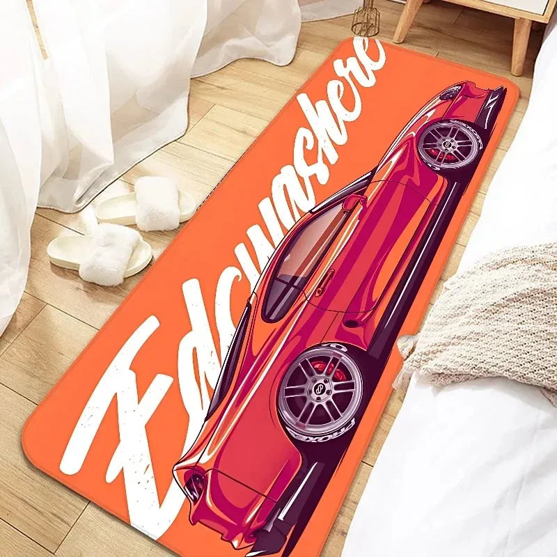Window Blankets Corridor Aisle Floor Mats Cool Racing Carpet Non-Slip Soft Bedroom Bedside Rugs Home for Bedroom DecorationRugs