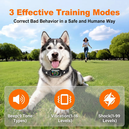 2026 New AI Dog Training Collar for 10-120lbs Dogs,2 in 1 Automatic Anti Bark Electric Collar,3300FT IPX7 Dog Shock Collar