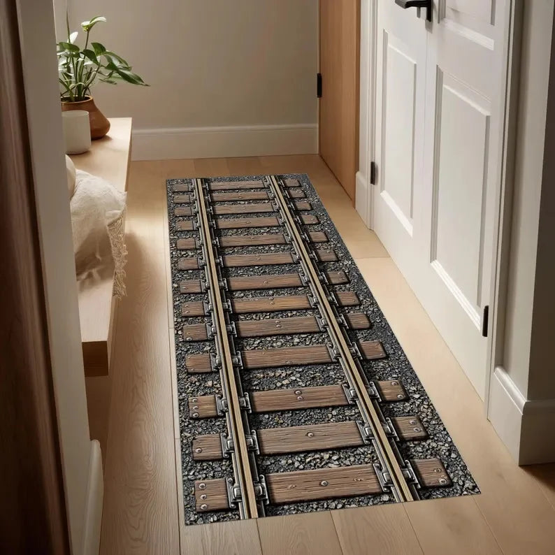 Racing Track Runner Rug City Road Printed Carpet Porch Foyer Covered with Rug Children's Climbing Mat Home Decoration