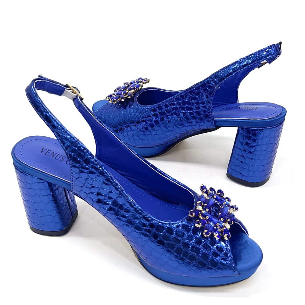 2024 Italian Design Rhinestone-encrusted Ladies Party Shoes And Special Bag High Heels And Dual Purpose Bag Women's Shoes