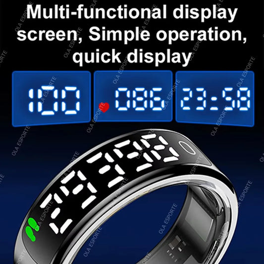 2026 New SR08 Smart Ring Men Women LED Display Screen Heart Rate Blood Oxygen Monitoring 5ATM Waterproof Multi Sports Modes Gift