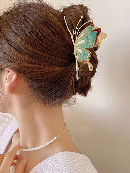 1 Pcs Fashion Exquisite Fashionable Hollow Out Full Giamond Butterfly Hair Claws For Women Girls Party Hair Accessories