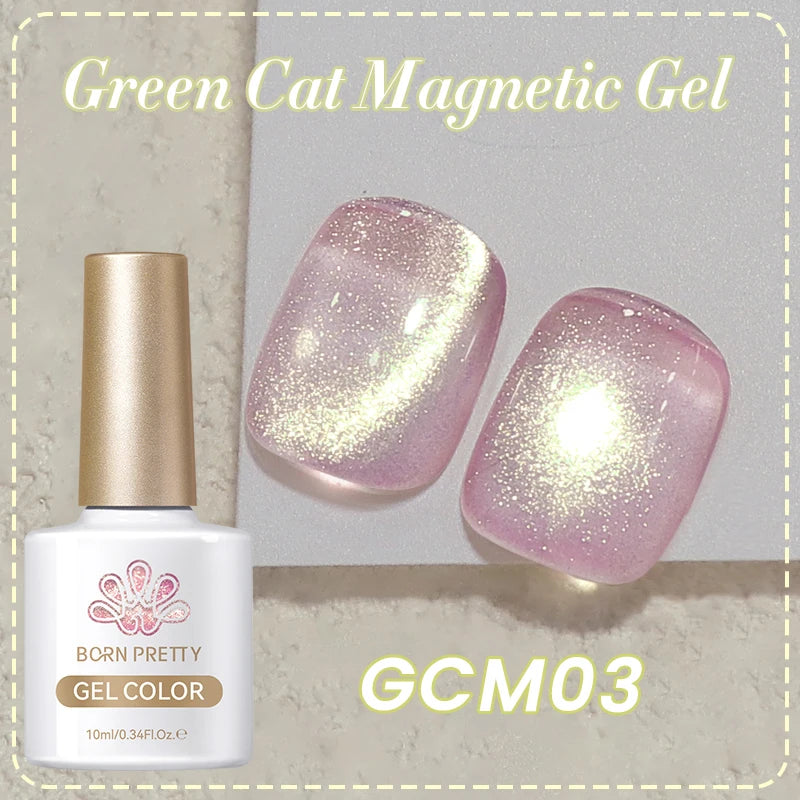 BORN PRETTY 10ml Cat Magnetic Gel Nail Polish Moonlight Glass Bead Water Light Crystal Soak Off UV Varnish For DIY Nail Art
