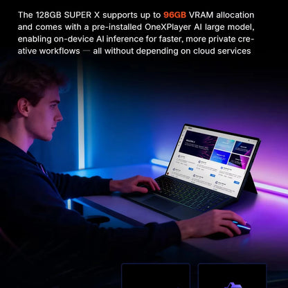 OneXPlayer Super X Gaming Laptop AMD Ryzen AI Max+395 14-inch 2.8K 60/120Hz AMOLED Tablet Windows 11 Fingerprint Unlock WIFI 7