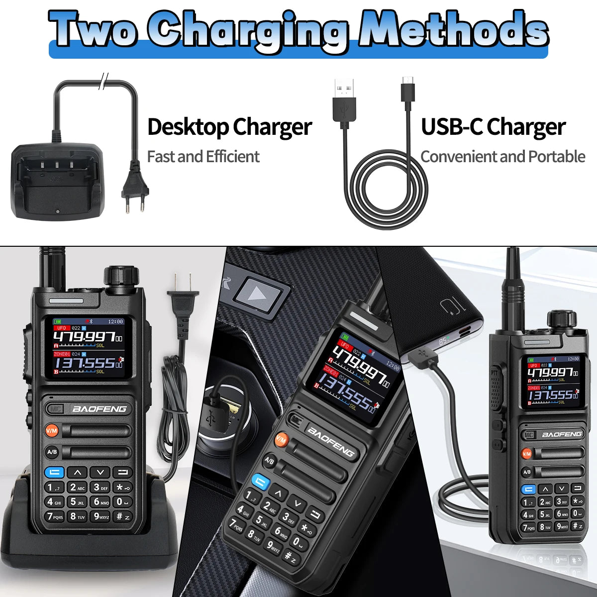 Baofeng AR-26 GPS Walkie Talkie Multi-Band Long Range Wireless Copy Frequency Air Band NOAA Type-C Charger For Camping Ham Radio