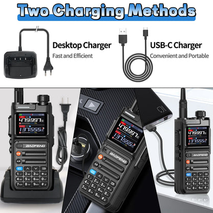 Baofeng AR-26 GPS Walkie Talkie Multi-Band Long Range Wireless Copy Frequency Air Band NOAA Type-C Charger For Camping Ham Radio
