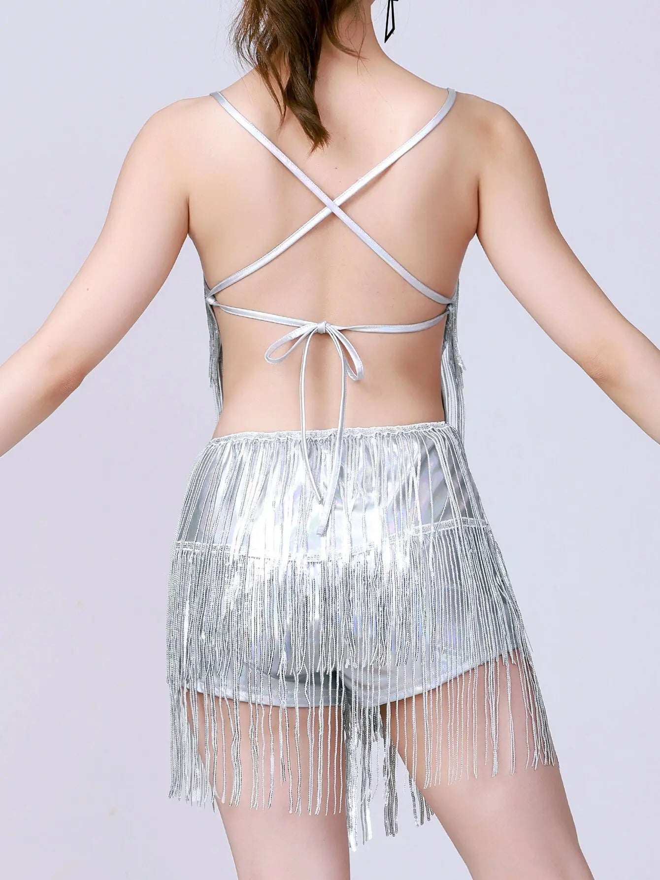 Sexy Backless Tassel Sequin Jumpsuit Women Summer One Pieces Romper Jumpsuit Woman Clothing Jumpsuits Club Party Outfit Playsuit