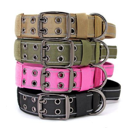 Custom Military Dog Collar Personalized Tactical Nylon Accessories Collar Adjustable Medium Large Dogs German Shepherd Collars