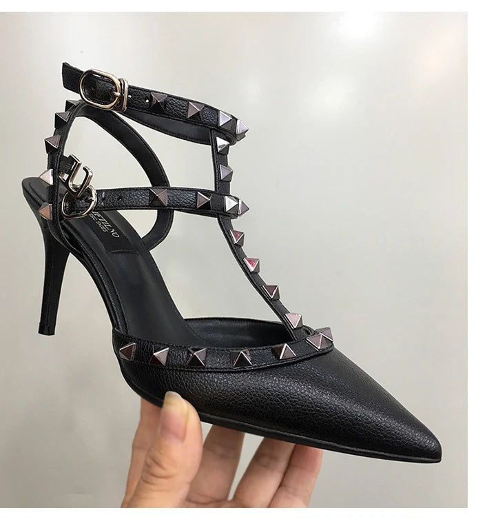 Nude Black Woman heeled sandals Summer Slingbacks High Heels luxury Leather Fashion Brand Designed sandals elegant Prom Shoes