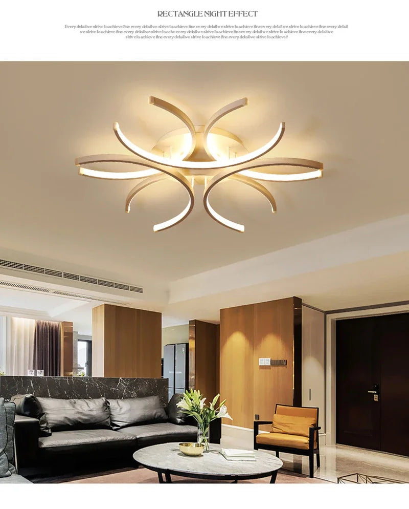 Modern Led Chandelier Lights White Ceiling Lamp Bedroom Circle Attic Living Dining Room Kitchen Interior Light Fixture