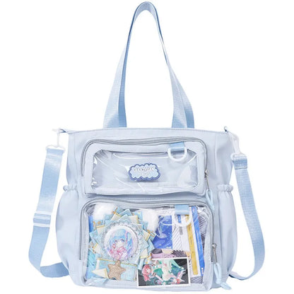 Y2K Japanese Preppy Style Shoulder Crossbody Bag New Nylon School Bags for Teenage Girls Transparent Itabag Backpacks Ita Bag