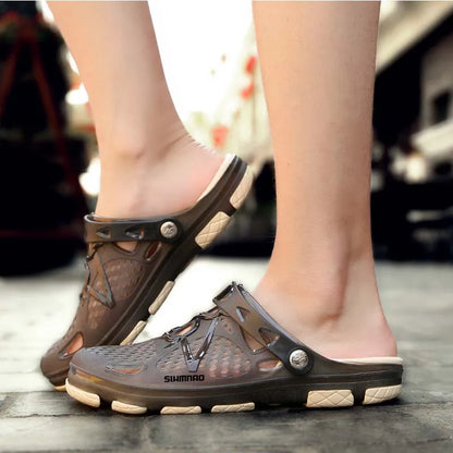 2025 Men's Summer Outdoor Fishing Shoes, Anti Slip Lightweight Casual Beach Sandals, Durable Thick Soled Shoes for Home Use