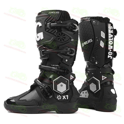New JG WOLVES Off-road Motorcycle Riding Shoes, Active Axis Off-road Boots, High Boots, Men's Anti Fall Riding Equipment
