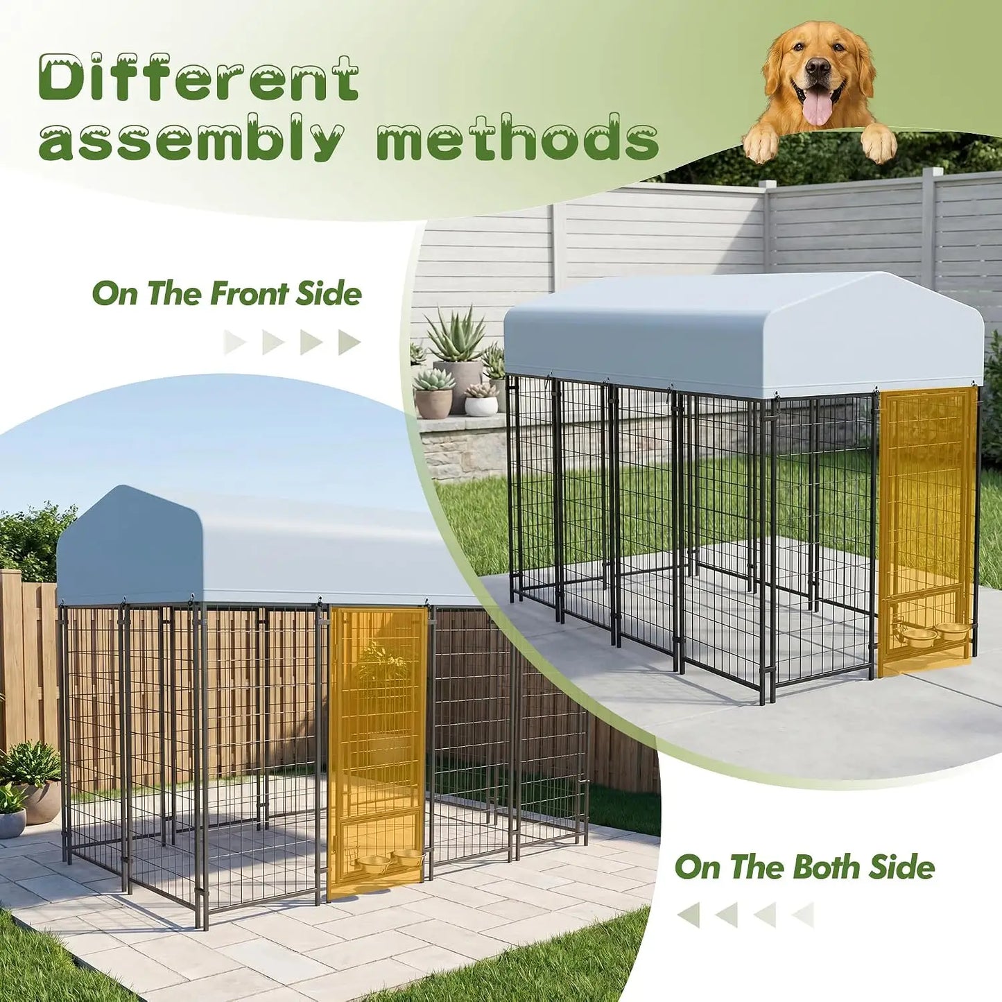 8x4x6 FT Outdoor Dog Kennel,UV Resistant Waterproof Pet House Enclosure,Cage for Large Dogs,Outside Use, Custom