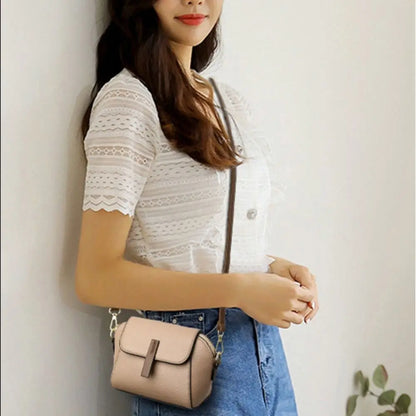 Genuine Leather Women Crossbody Bag Shoulder Bags Luxury Solid Color Cow Leather Handbag Elegant Female Messenger Bag