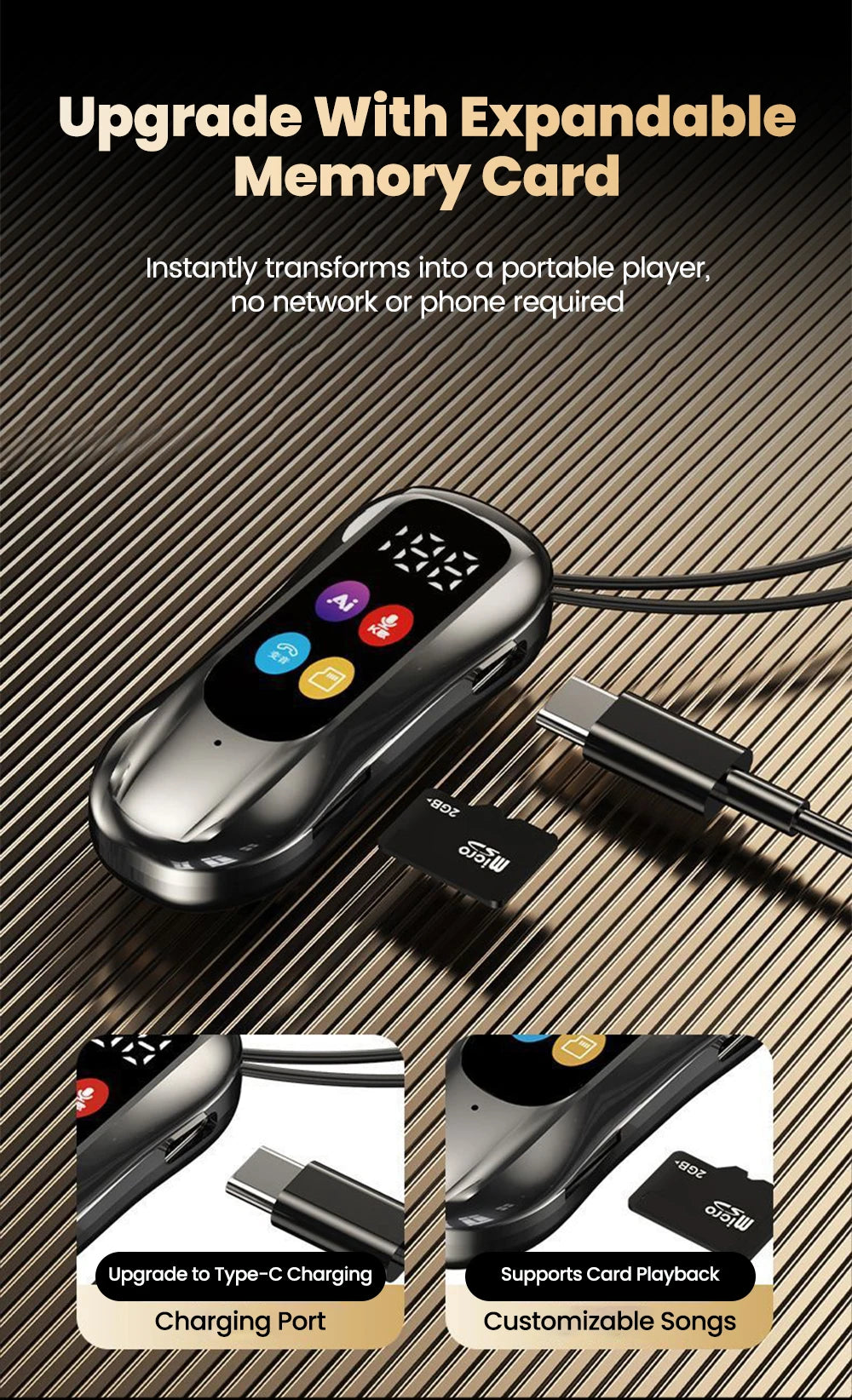 S30 Collar-Clip Bluetooth Headset Wireless Headphones With Mic HD Calling BT Earphones Variable Sound Earbuds Support SD Card