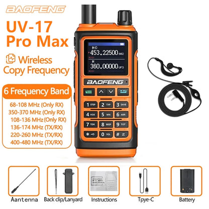 Baofeng UV-17pro Max Air Band Walkie Talkie Draadloze Kopieerfrequentie Lange Afstand Type-C Noaa Am Draagbare UV-5R  Ham Tweewe