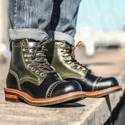 HOT Retro Moto Short Boots Couple Boots British Short Face Work Boot Cycling Shoes Comfort Anti-collision Protective Boot