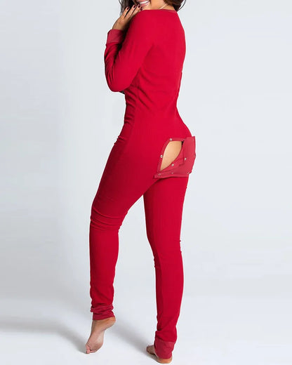 Women Christmas Onesies With Butt Flap For Adults Sexy Sleepwear Romper Open Butt Pajamas Jumpsuit 2023 Xmas Pyjama Long Nightie