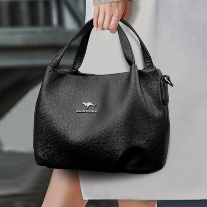 Genuine Soft PU Leather Handbags for Women Vintage Shoulder Tote Bag Luxury Designer Ladies Large Capacity Purse Bags Sac A Main