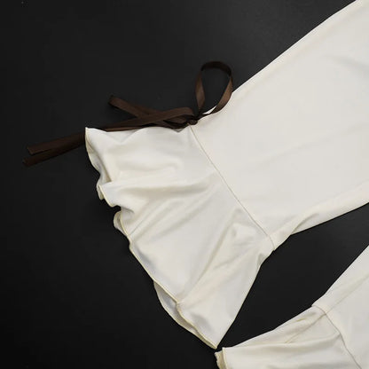 Summer Lace Up Halter Bow Y2K Jumpsuit Women Sexy V Neck Backless Bandage Skinny Party Club Rompers Beach Holiday Overall Outfit