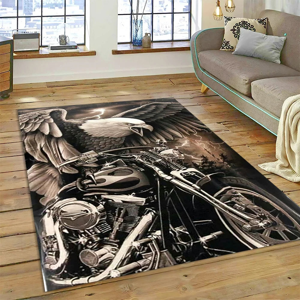 27 Style Harley-y Motorcycle Logo Rug Carpet for Living Room Bedroom Home Decor,floor Mat Non-slip for Sofa Doormat Gift kids