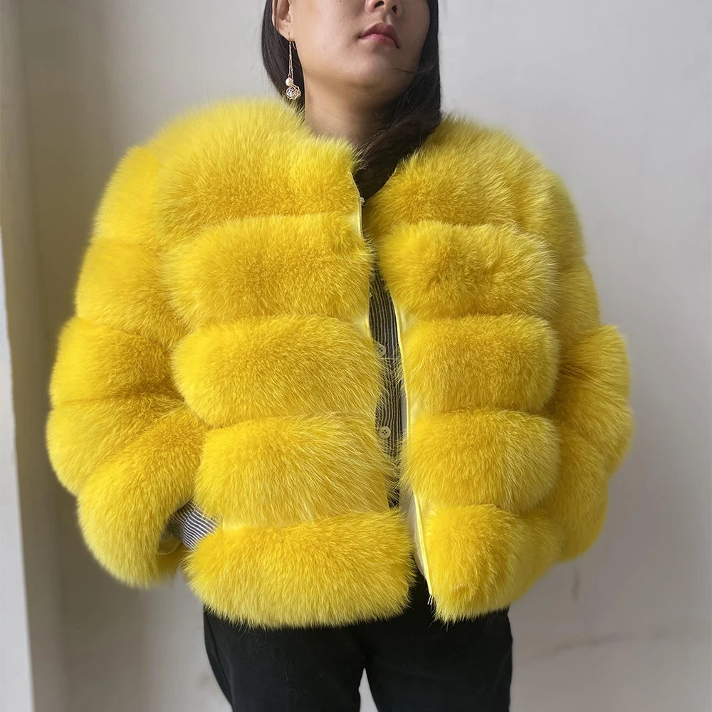 Women's Fur Coat Fox Fur Jackets for Women Clothing Natural Real Fox Fur Jacket Coats for Women Fur Jacket in Promotion