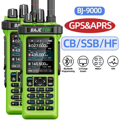 1/2 BAJETON BJ-9000 Walkie Talkie GPS APRS AM/FM/CB 27MHZ Receiver with 10W Bluetooth Programming For Radtel RT-950PRO Ham Radio