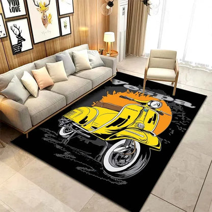 15 Sizes Motorcycle V-Vespa Pattern Rug Bedroom Living Room Bathroom Mat Creative Door Mat Area Rug Carpets for Living Room Home