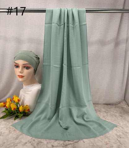 110colors Modal Hijab with Modal Undercap Set Basic Stretchy Pullover Headscarf Thin Breathable Sunscreen Head Wrap Hijabs Scarf