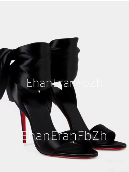 European and American Summer New Ankle Strap Women's Slim High-heeled Sandals Fashionable and Sexy Party Wedding Sandals