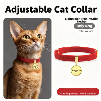 Cute Customized Cat Collar Round Metal Name Tag Breakaway AirTag Kitten Collars Adjustable Pet Collars for Cats and Puppies Dogs