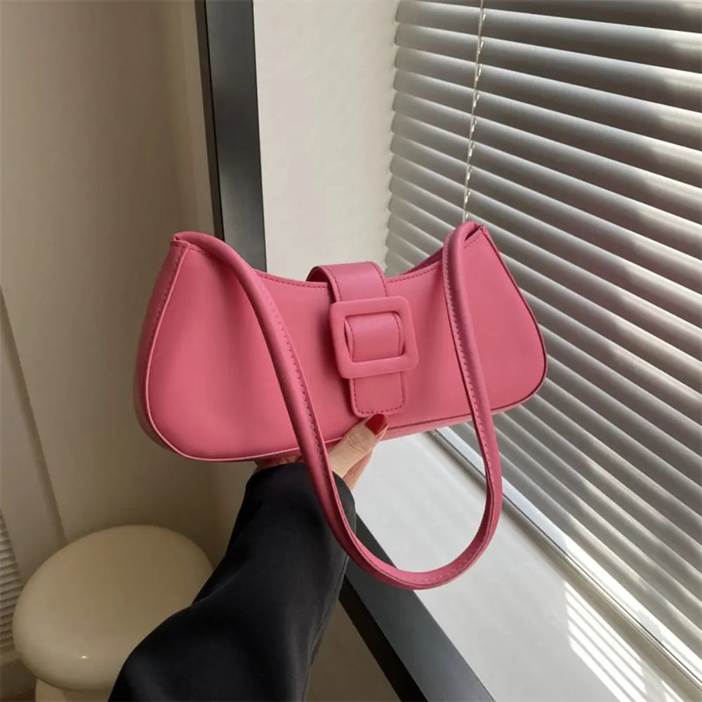 PU Leather Underarm bag Women Korean Style Large Capacity Half-moon Tote Bag Minimalist Armpit Pouch Ladies Luxury Handbags