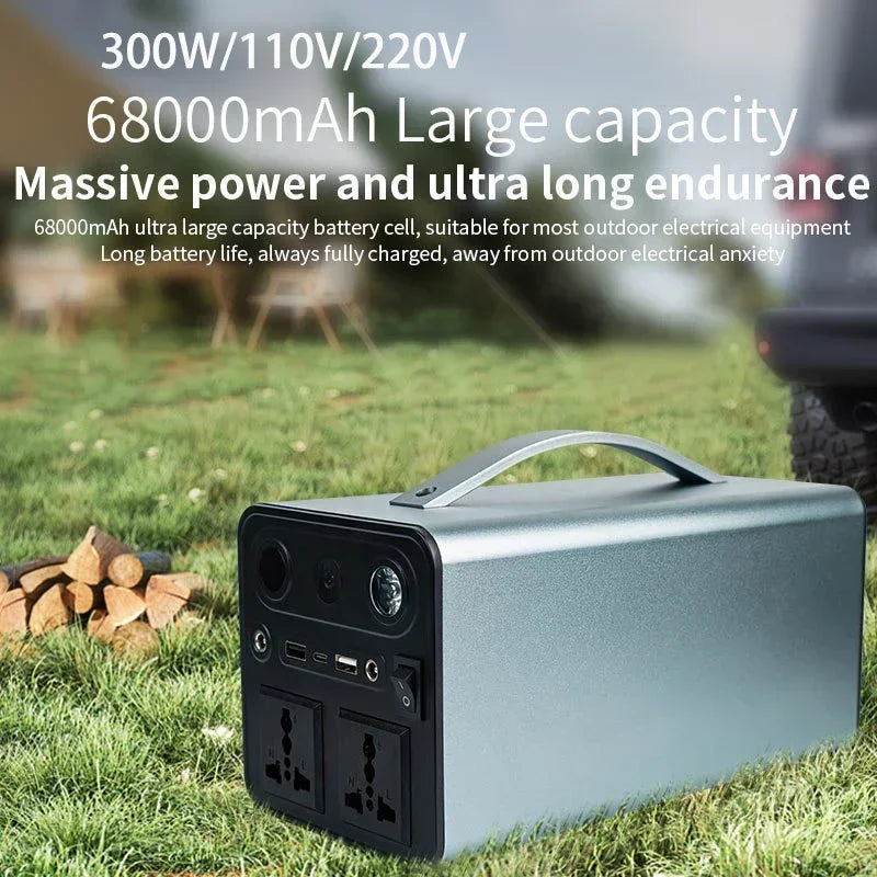 68000mAh 110V/220V 300W Portable Power Station Powerful Emergency Power Supply Outdoor Camping External Spare Battery For Laptop
