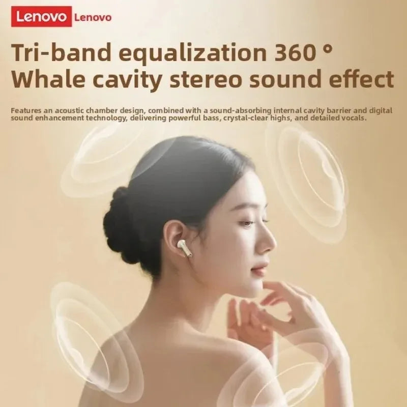 Original New Lenovo TWS Earphones EA166 Bluetooth V5.4 True Wireless Headphones Hi-Fi Sound Waterproof Headset Leather Texture