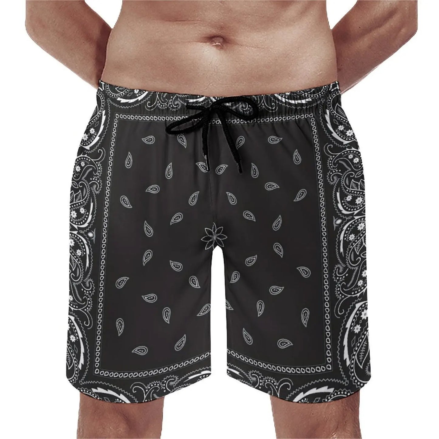 Customizable Bandana Beach Couple Swimsuits Men Casual Beach Pants Women Bikinis Brand New Design