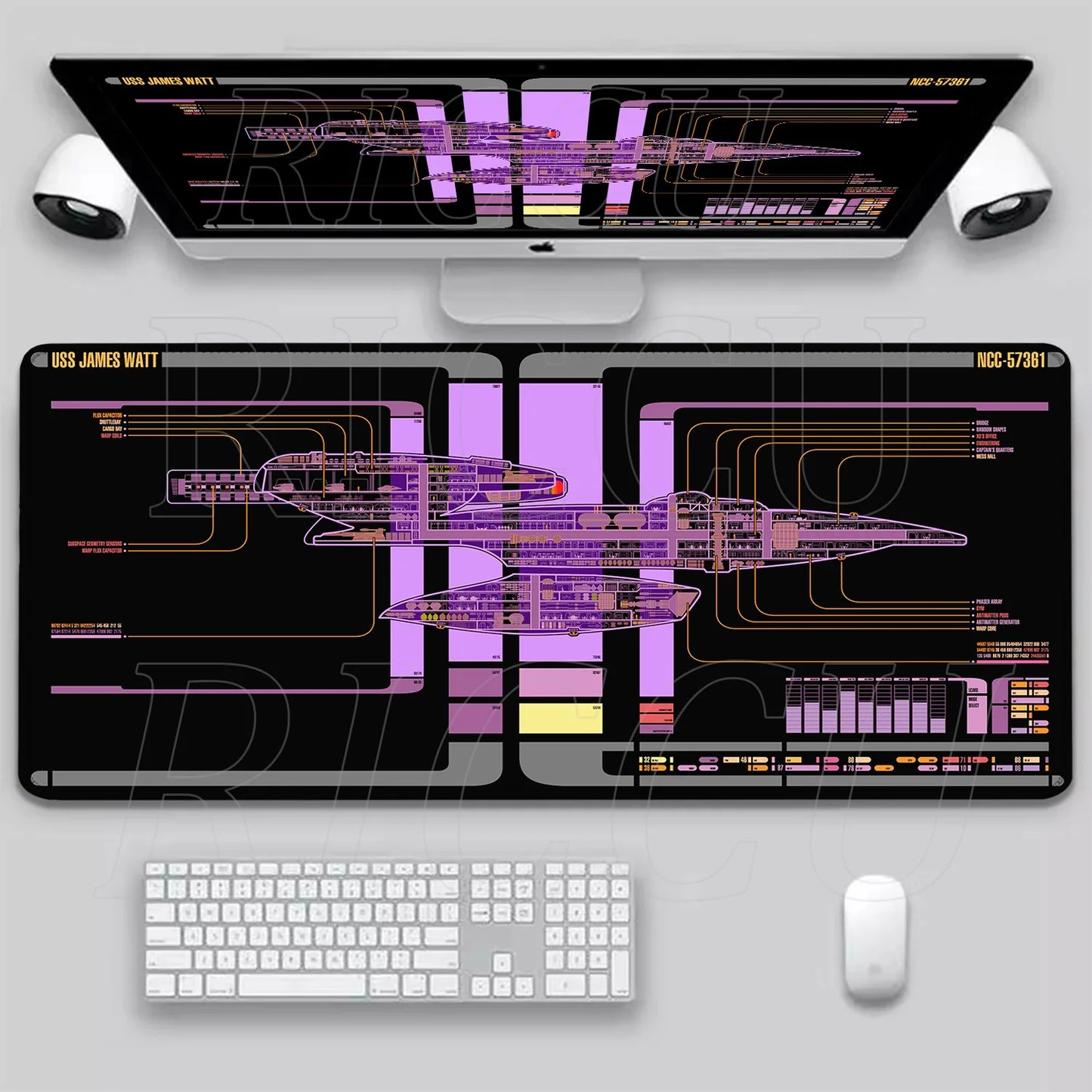 XXL HD print Game Mouse Pad Star Trek Office PC Accessories Keyboard Starship Blueprint Gamer Computer Cabinet Desk Mat carpet