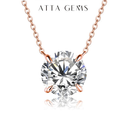 ATTAGEMS Necklace For Woman Pendant Moissanite Diamond 6.5mm 1CT 925 Silver Necklace For Women Chains Party Bridal Fine Jewelry