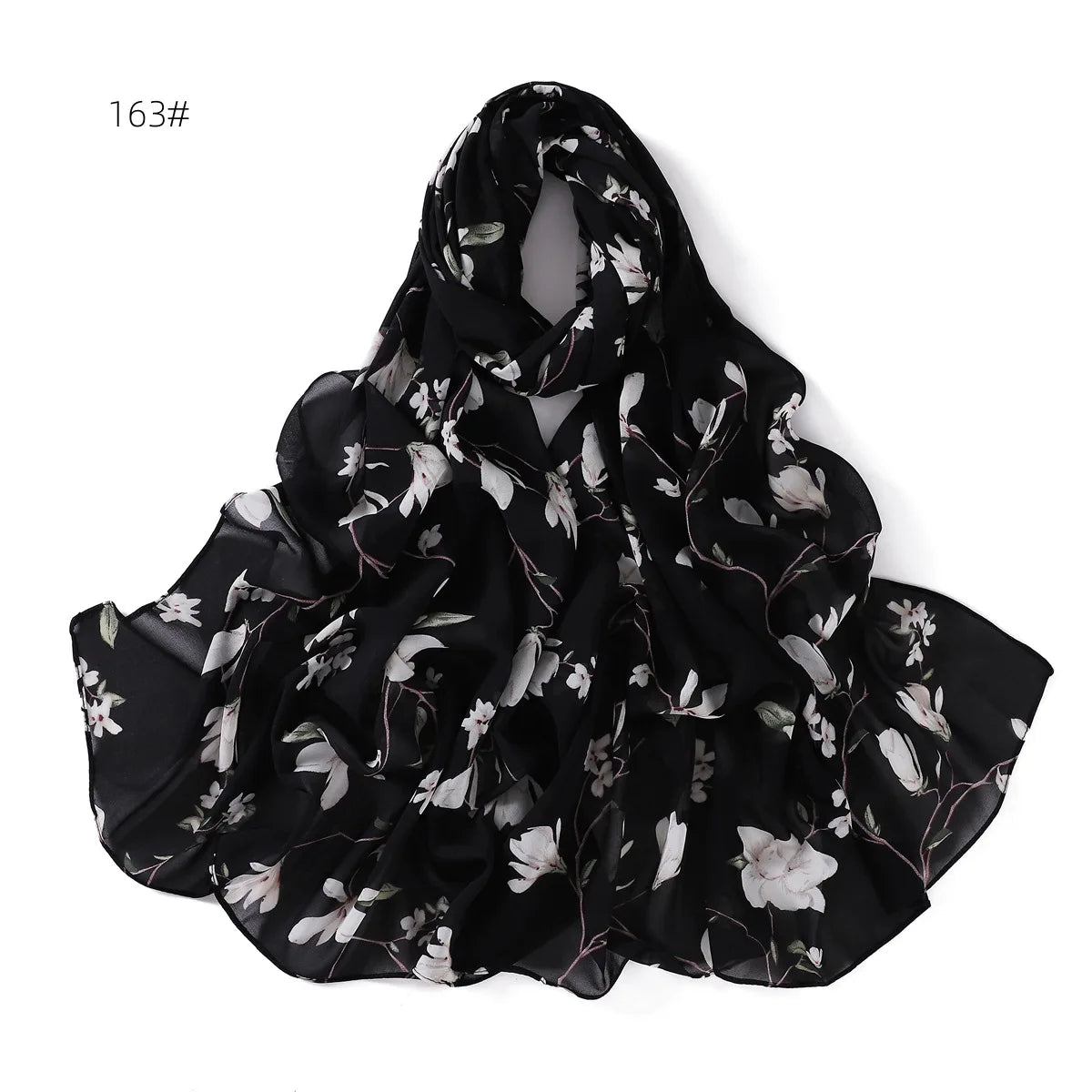 66 Colors Pearl Chiffon Printed Hijab Scarf New Fresh Small Floral Polka Dot Sunscreen Silk Scarf Shawl Turbans for Women Hijabs