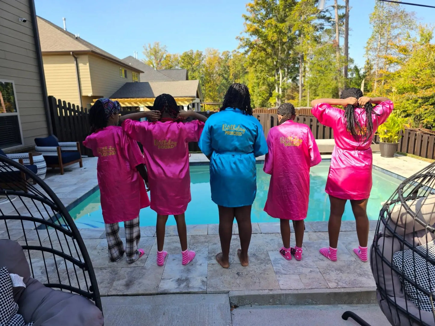 40 Pcs Girls Spa Party Supplies 10 Birthday Squad Princess Robe 10 Tote Bags 10 Headbands 10 Spa Masks for Birthday
