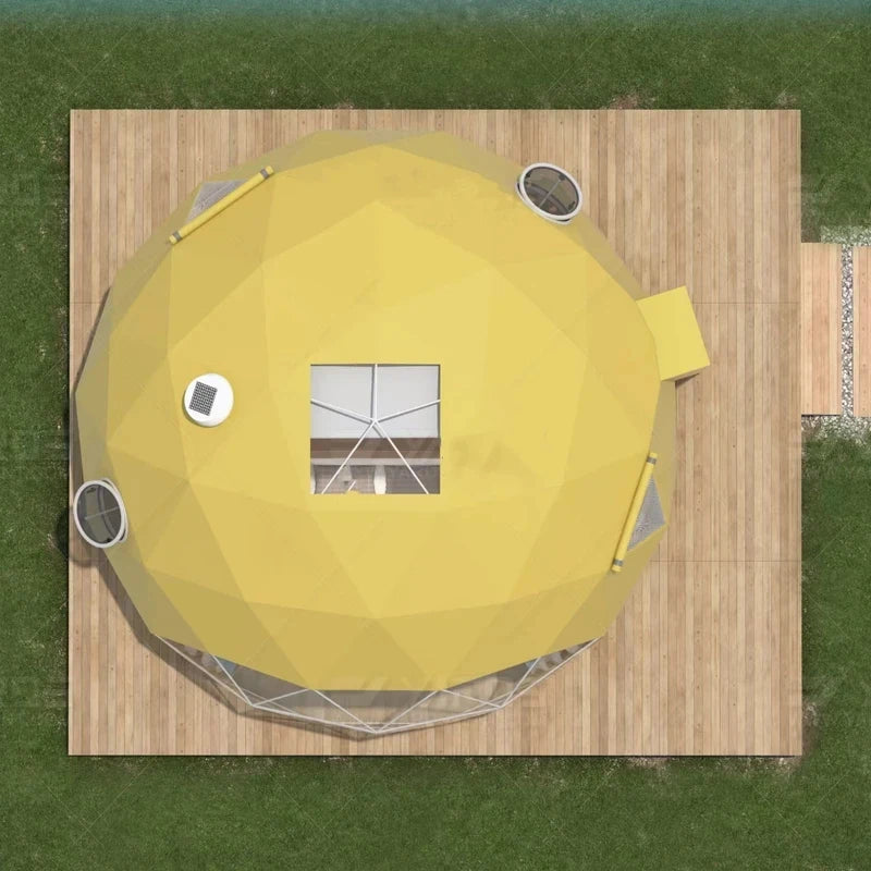 Tents Camping Outdoor Heavy Duty Luxury 6m Geodesic Dome Tent Glamping Dome with Bathroom