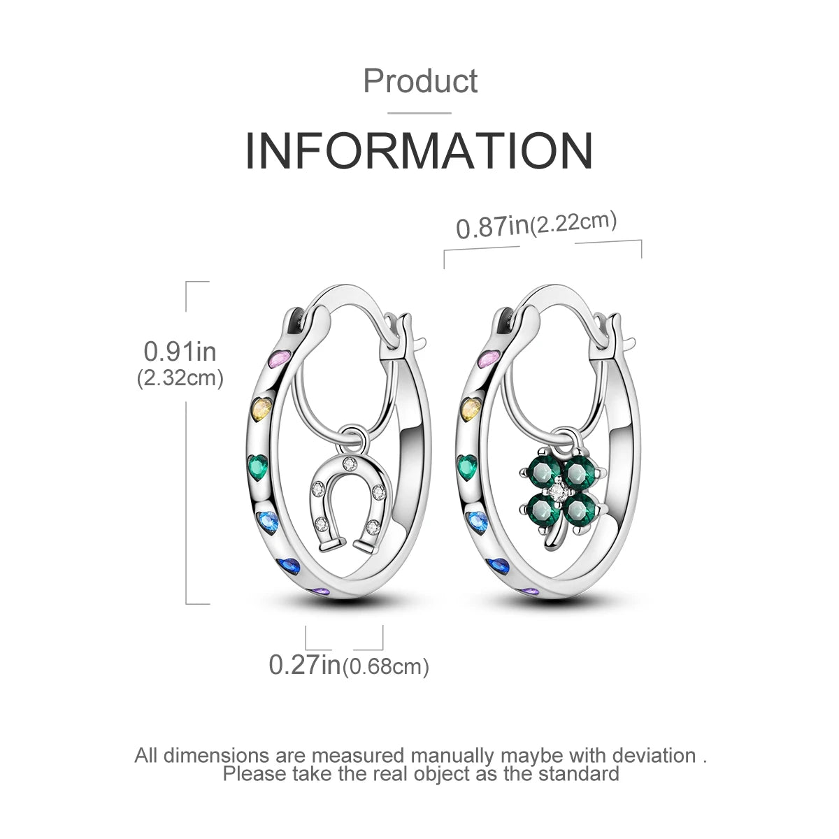 925 Sterling Silver Original Hoop Earring For Woman Luxury  Pendientes Wedding Jewelry Gift