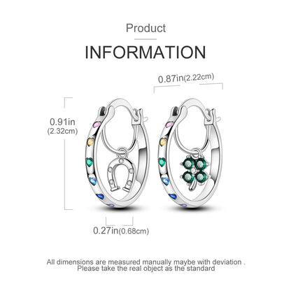 925 Sterling Silver Original Hoop Earring For Woman Luxury  Pendientes Wedding Jewelry Gift